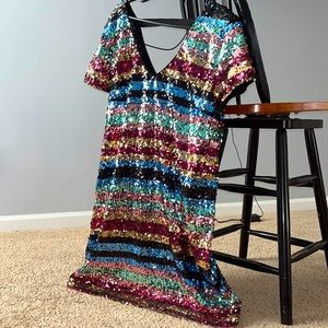 XL, SEQUENCE DRESS, BEIGE BY ECI